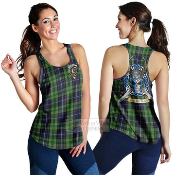 Tartan Vibes Clothing McKellar Tartan Women's Racerback Tanks with Family Crest Celtic Skull Style