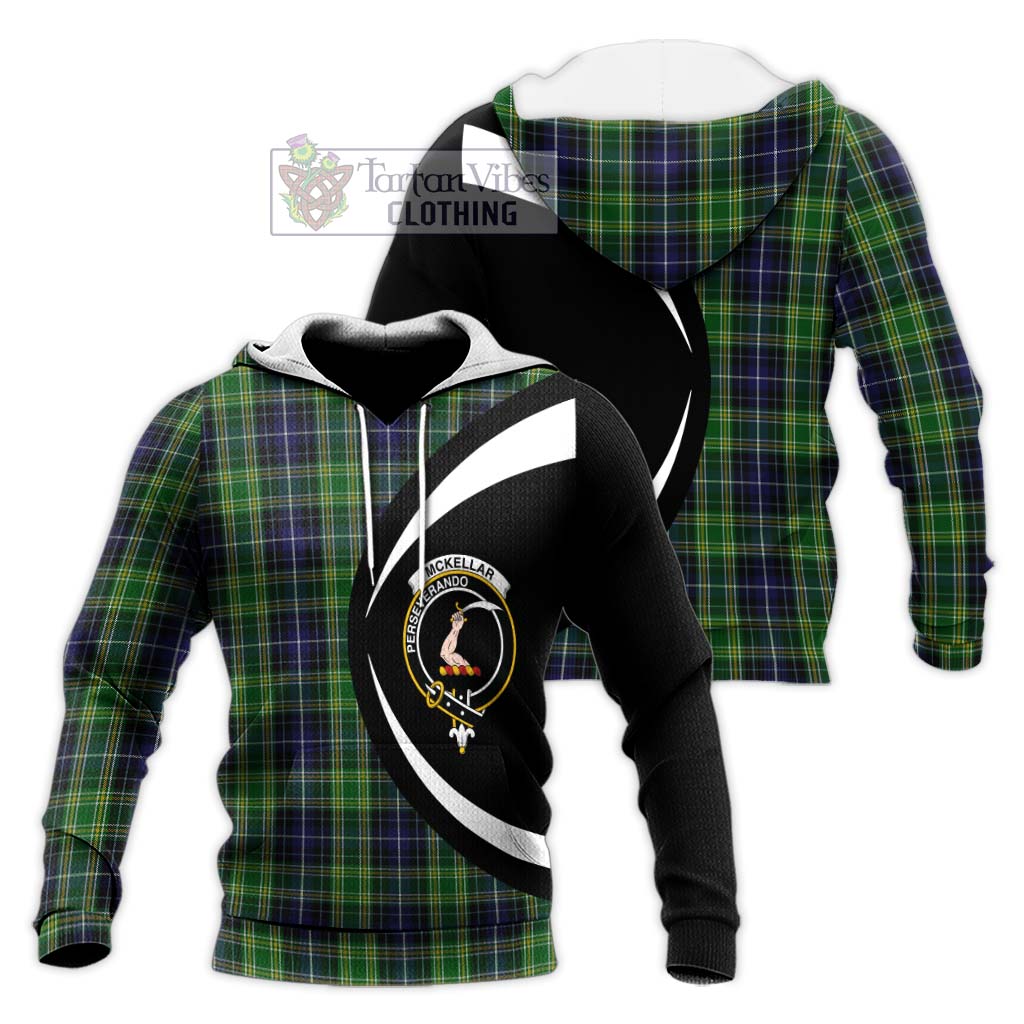 McKellar Tartan Knitted Hoodie with Family Crest Circle Style Unisex Knitted Pullover Hoodie - Tartan Vibes Clothing
