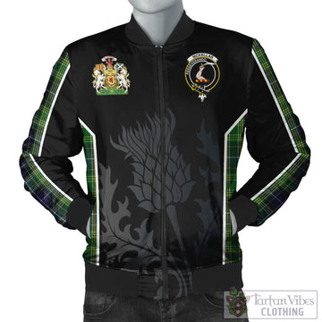 McKellar Tartan Bomber Jacket with Family Crest and Scottish Thistle Vibes Sport Style