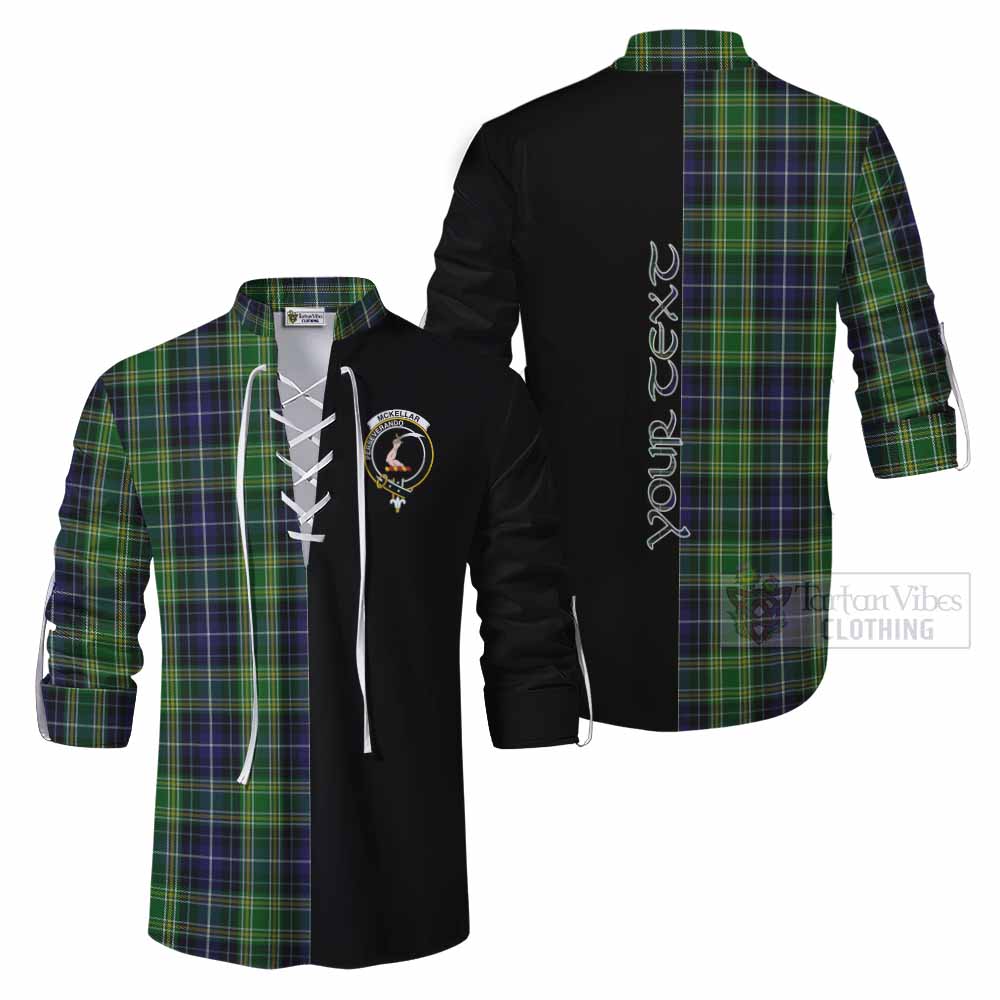 Tartan Vibes Clothing McKellar Tartan Ghillie Kilt Shirt with Family Crest and Half Of Me Style