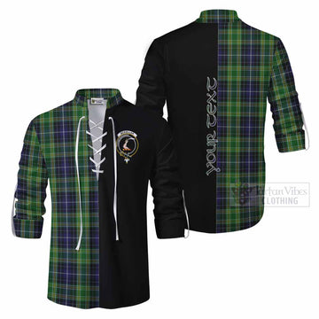 Tartan Vibes Clothing McKellar Tartan Ghillie Kilt Shirt with Family Crest and Half Of Me Style