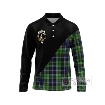 McKellar Tartan Long Sleeve Polo Shirt with Family Crest and Military Logo Style Unisex - Tartanvibesclothing Shop