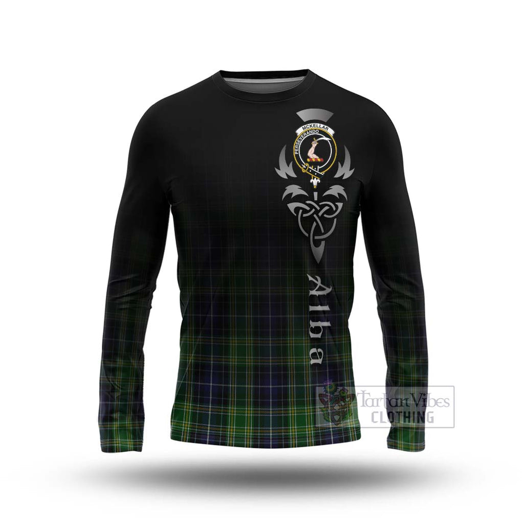 Tartan Vibes Clothing McKellar Tartan Long Sleeve T-Shirt Featuring Alba Gu Brath Family Crest Celtic Inspired