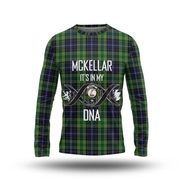 McKellar Tartan Long Sleeve T-Shirt with Family Crest DNA In Me Style Unisex - Tartanvibesclothing Shop