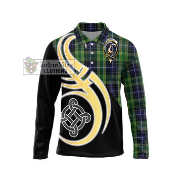 McKellar Tartan Long Sleeve Polo Shirt with Family Crest and Celtic Symbol Style Unisex - Tartan Vibes Clothing