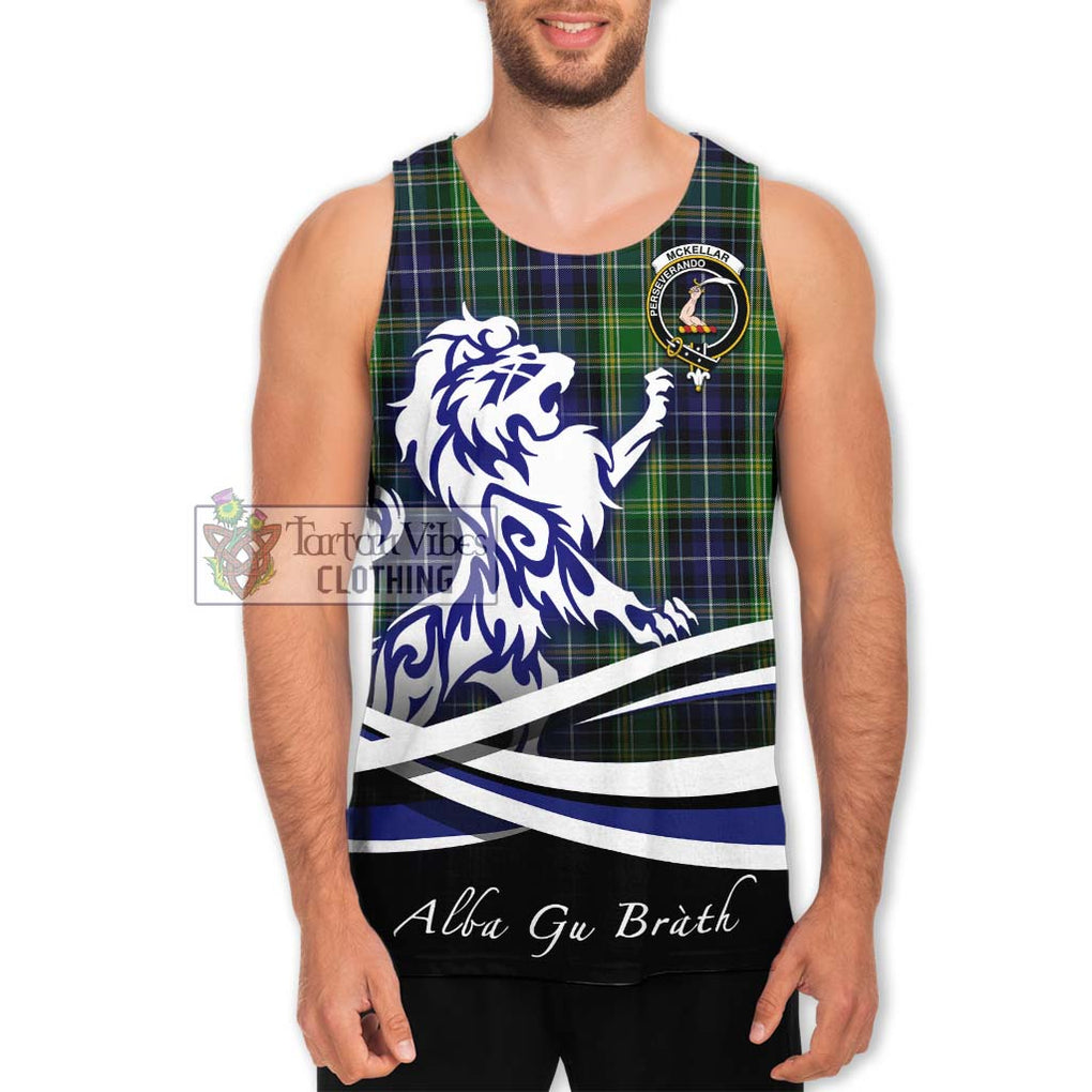 McKellar Tartan Men's Tank Top with Alba Gu Brath Regal Lion Emblem Men - Tartanvibesclothing Shop