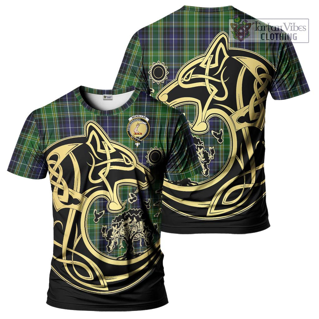 McKellar Tartan T-Shirt with Family Crest Celtic Wolf Style Kid's Shirt - Tartan Vibes Clothing