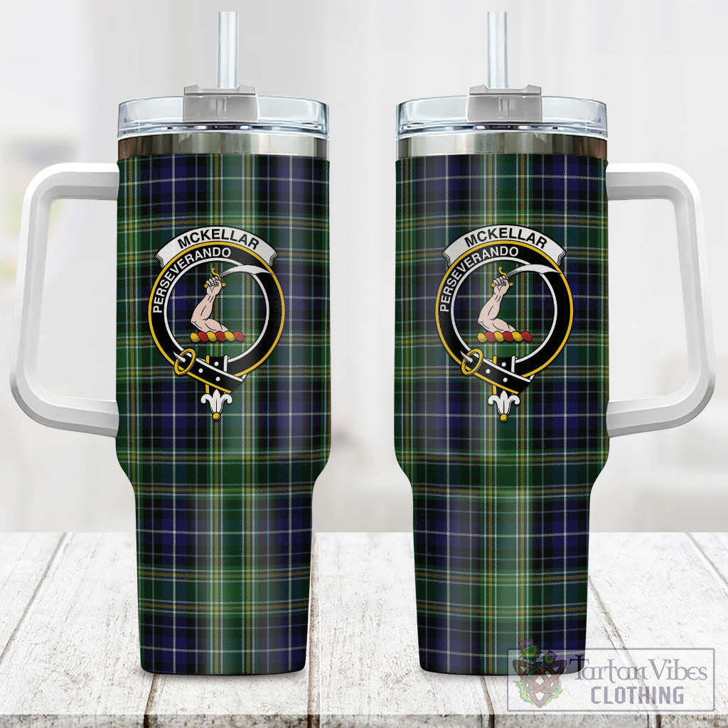 Tartan Vibes Clothing McKellar Tartan and Family Crest Tumbler with Handle