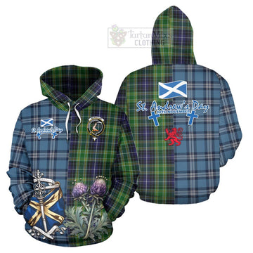 Tartan Vibes Clothing McKellar Tartan Hoodie Happy St. Andrew's Day Half Tartan Style