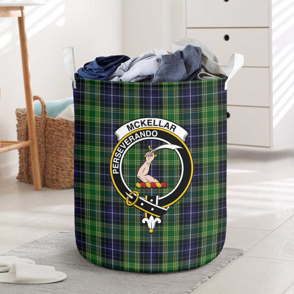 McKellar Tartan Laundry Basket with Family Crest One Size - Tartanvibesclothing Shop