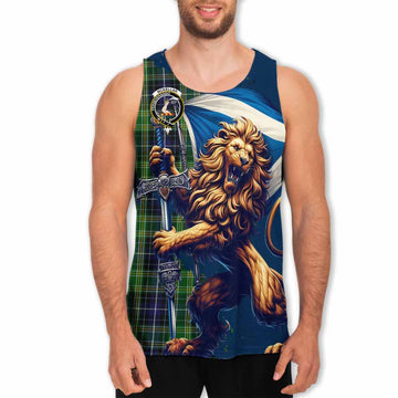 Tartan Vibes Clothing McKellar Tartan Family Crest Men's Tank Top with Scottish Majestic Lion
