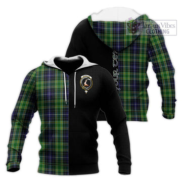 McKellar Tartan Knitted Hoodie with Family Crest and Half Of Me Style Unisex Knitted Pullover Hoodie - Tartanvibesclothing Shop
