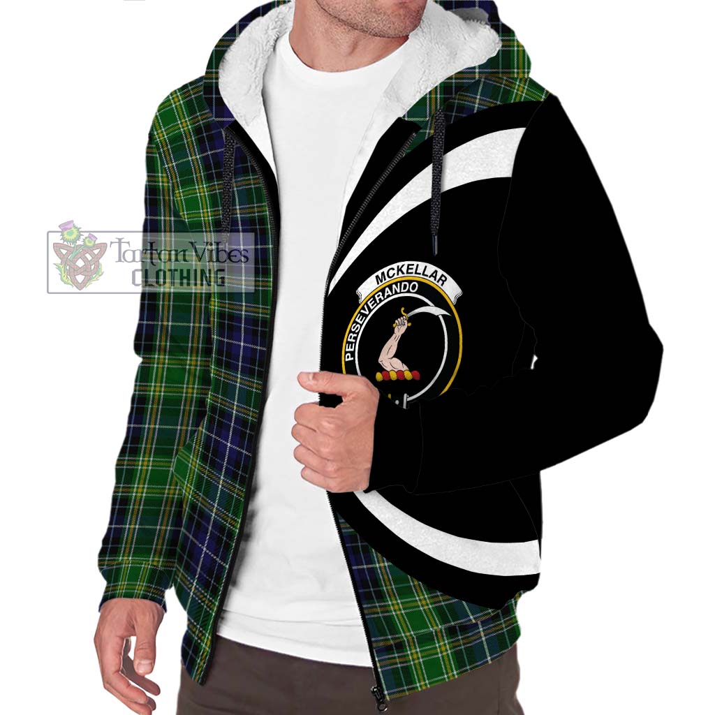McKellar Tartan Sherpa Hoodie with Family Crest Circle Style Unisex S - Tartan Vibes Clothing
