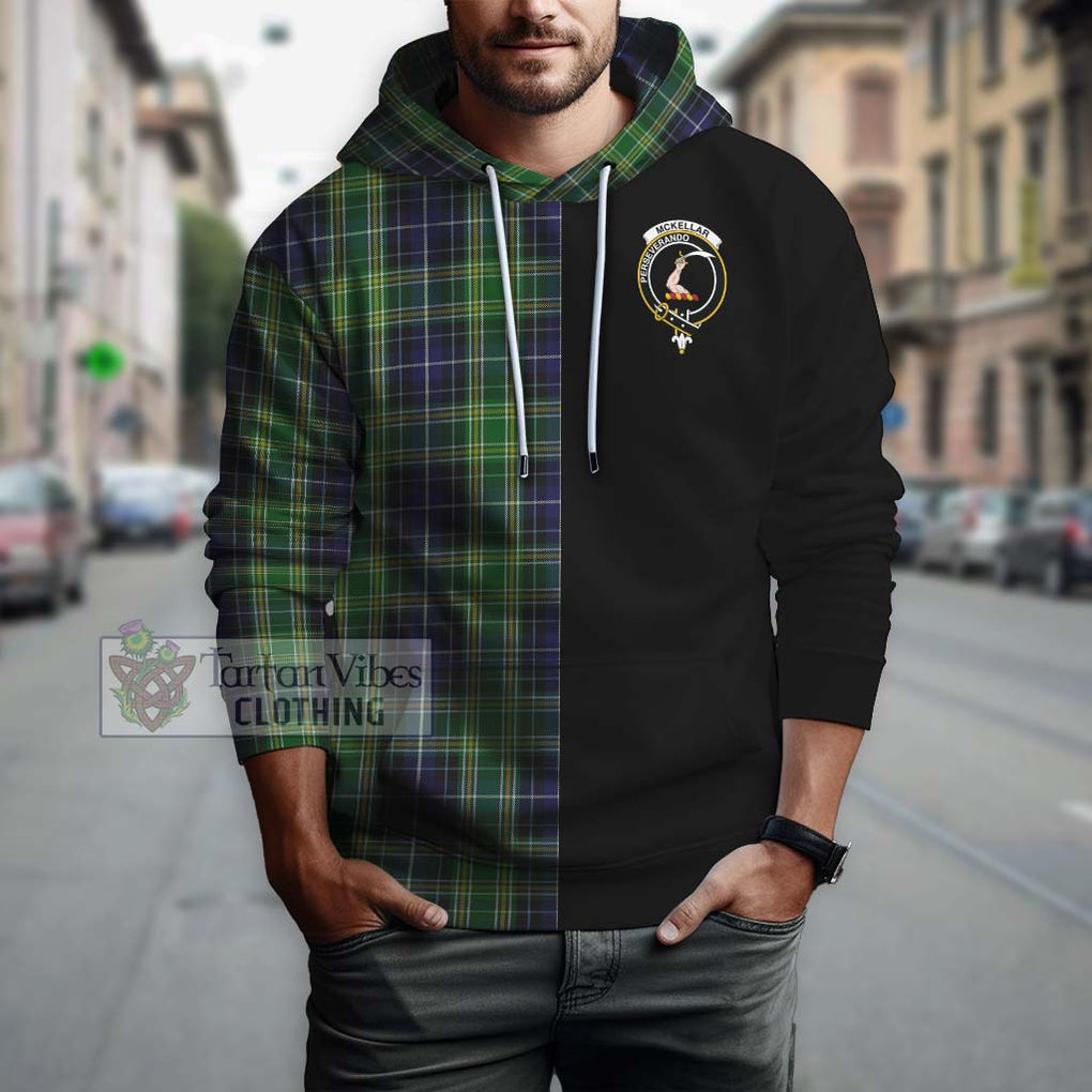 McKellar Tartan Hoodie with Family Crest and Half Of Me Style Zip Hoodie - Tartanvibesclothing Shop