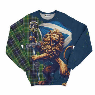 Tartan Vibes Clothing McKellar Tartan Family Crest Sweatshirt with Scottish Majestic Lion
