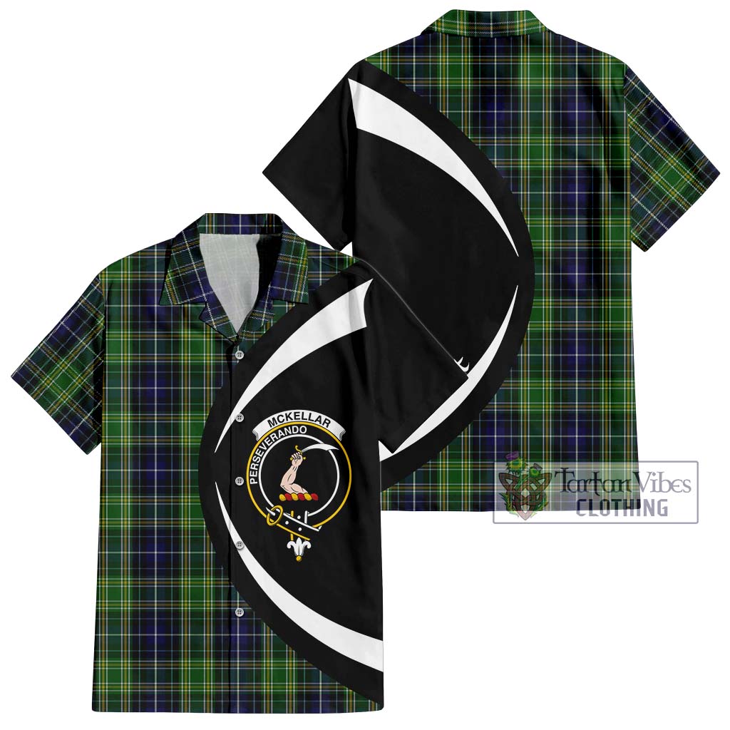 McKellar Tartan Short Sleeve Button Up with Family Crest Circle Style Kid - Tartan Vibes Clothing