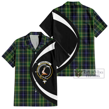 McKellar Tartan Short Sleeve Button Up with Family Crest Circle Style Kid - Tartan Vibes Clothing