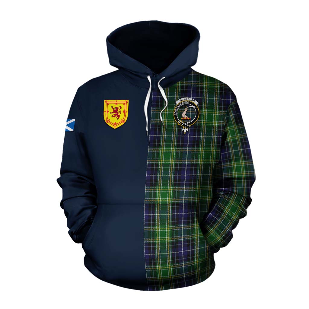 Tartan Vibes Clothing McKellar Tartan Cotton Hoodie Alba with Scottish Lion Royal Arm Half Style
