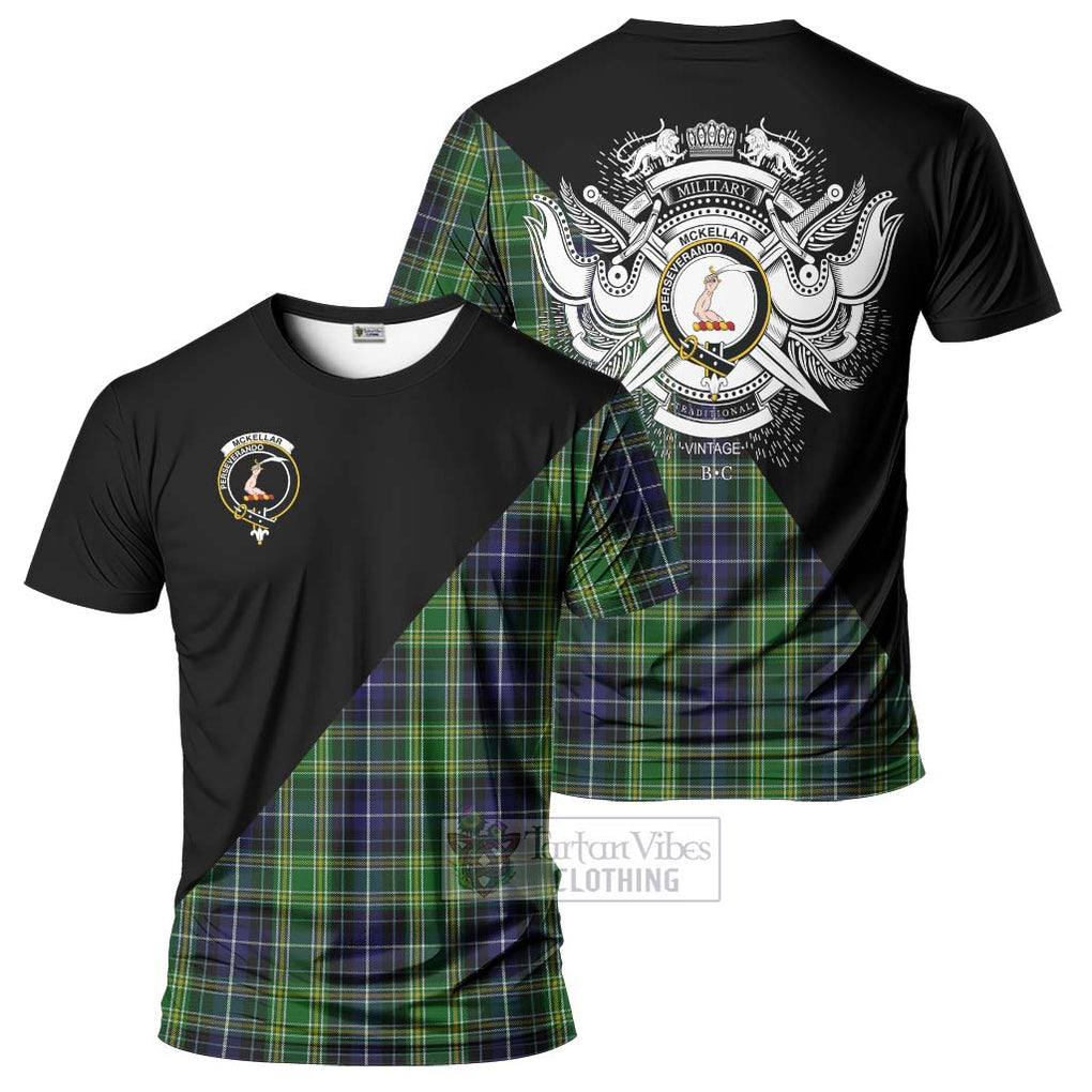 McKellar Tartan T-Shirt with Family Crest and Military Logo Style Kid's Shirt - Tartanvibesclothing Shop