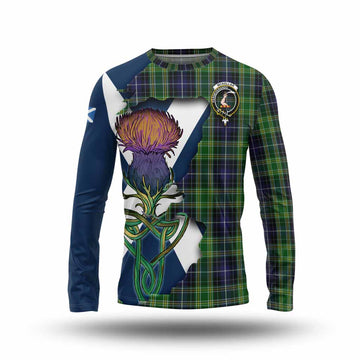 Tartan Vibes Clothing McKellar Tartan Family Crest Long Sleeve T-Shirt Scottish Thistle Celtic Inspired