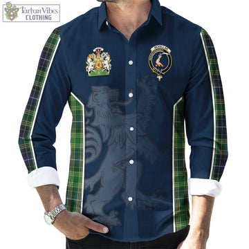 McKellar Tartan Long Sleeve Button Up Shirt with Family Crest and Lion Rampant Vibes Sport Style