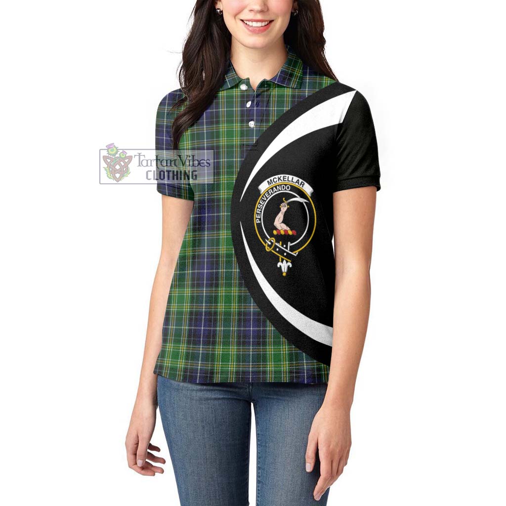 McKellar Tartan Women's Polo Shirt with Family Crest Circle Style - Tartan Vibes Clothing