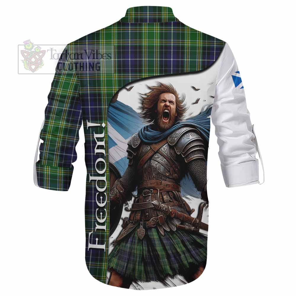 Tartan Vibes Clothing McKellar Crest Tartan Ghillie Kilt Shirt Inspired by the Freedom of Scottish Warrior