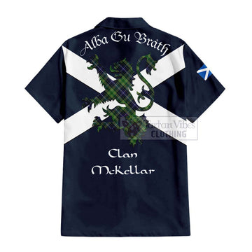 Tartan Vibes Clothing McKellar Tartan Lion Rampant Short Sleeve Button Shirt – Proudly Display Your Heritage with Alba Gu Brath and Clan Name