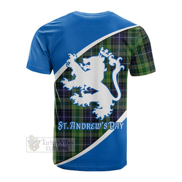 Tartan Vibes Clothing McKellar Family Crest Tartan Cotton T-shirt Celebrate Saint Andrew's Day in Style