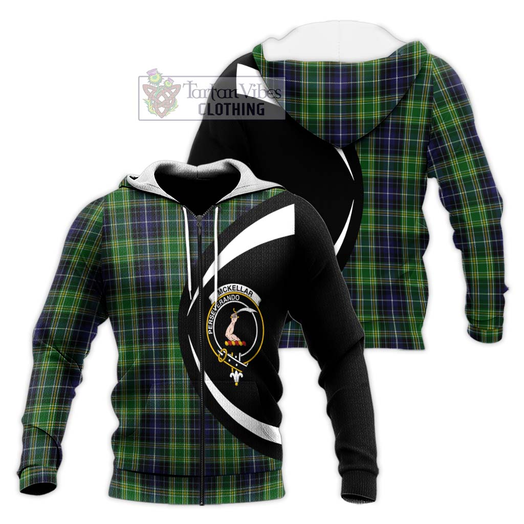 McKellar Tartan Knitted Hoodie with Family Crest Circle Style Unisex Knitted Zip Hoodie - Tartan Vibes Clothing