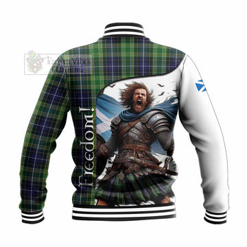 Tartan Vibes Clothing McKellar Crest Tartan Baseball Jacket Inspired by the Freedom of Scottish Warrior