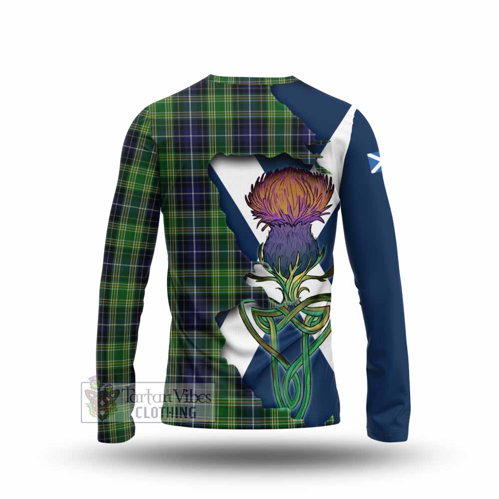 Tartan Vibes Clothing McKellar Tartan Family Crest Long Sleeve T-Shirt Scottish Thistle Celtic Inspired
