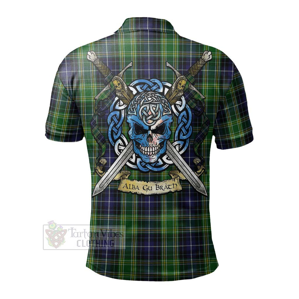 Tartan Vibes Clothing McKellar Tartan Polo Shirt with Family Crest Celtic Skull Style