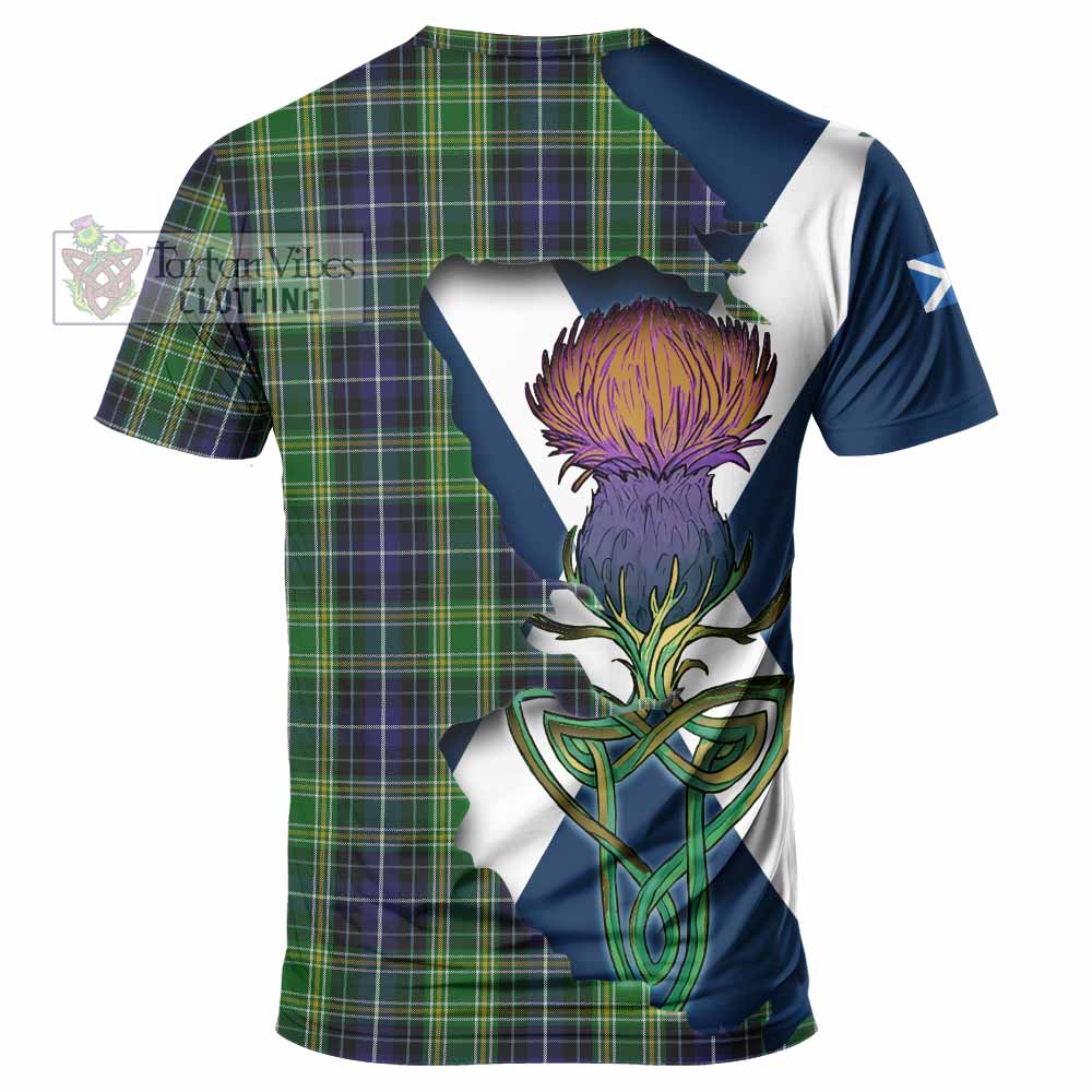 Tartan Vibes Clothing McKellar Tartan Family Crest T-Shirt Scottish Thistle Celtic Inspired