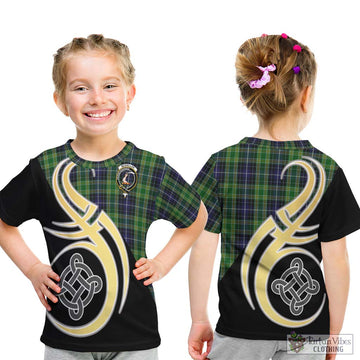 McKellar Tartan Kid T-Shirt with Family Crest and Celtic Symbol Style - Tartan Vibes Clothing