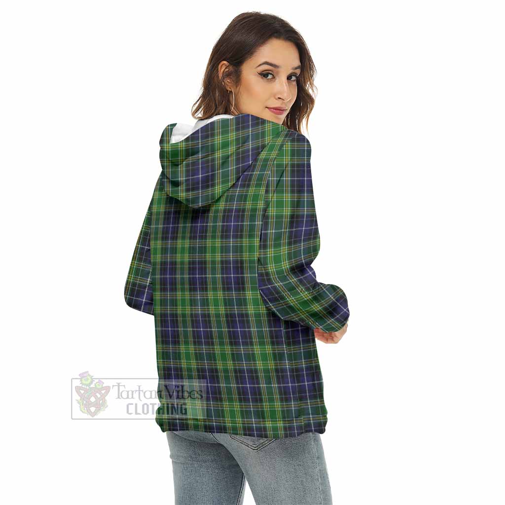 Tartan Vibes Clothing McKellar Tartan Women's Borg  Half Zip Fleece Hoodie