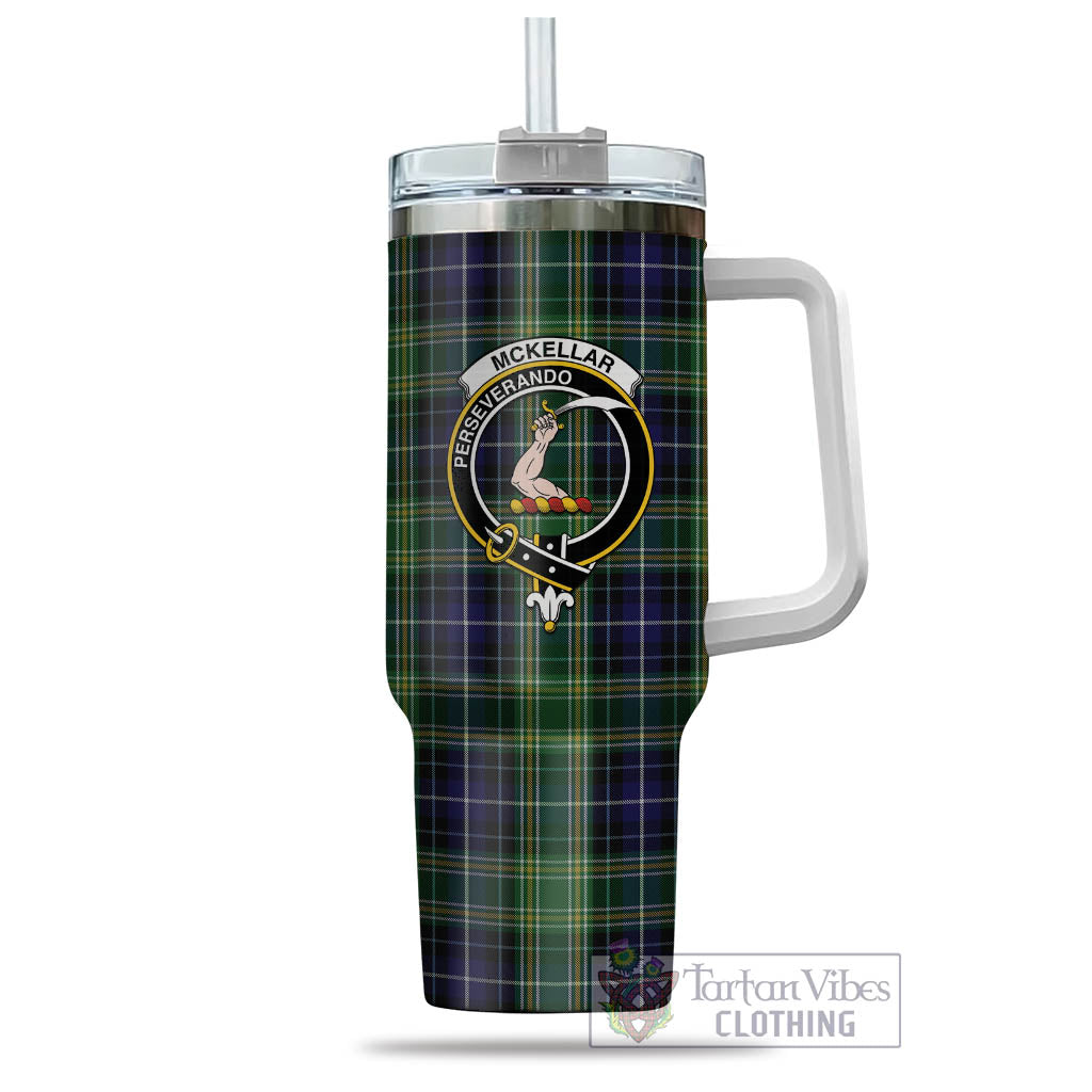 Tartan Vibes Clothing McKellar Tartan and Family Crest Tumbler with Handle