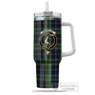 Tartan Vibes Clothing McKellar Tartan and Family Crest Tumbler with Handle