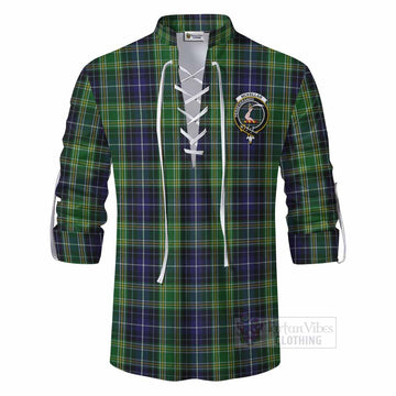 Tartan Vibes Clothing McKellar Tartan Ghillie Kilt Shirt with Family Crest DNA In Me Style