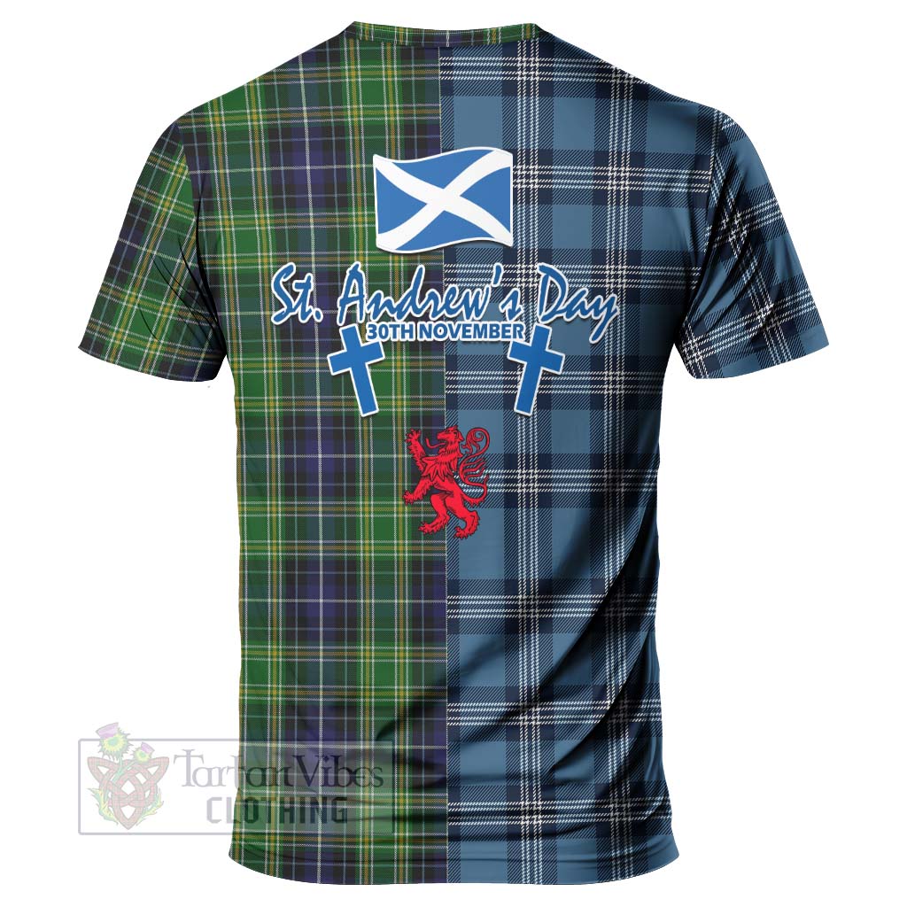 Tartan Vibes Clothing McKellar Tartan T-Shirt Happy St. Andrew's Day Half Tartan Style