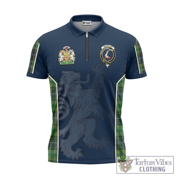 McKellar Tartan Zipper Polo Shirt with Family Crest and Lion Rampant Vibes Sport Style