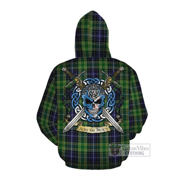 Tartan Vibes Clothing McKellar Tartan Cotton Hoodie with Family Crest Celtic Skull Style