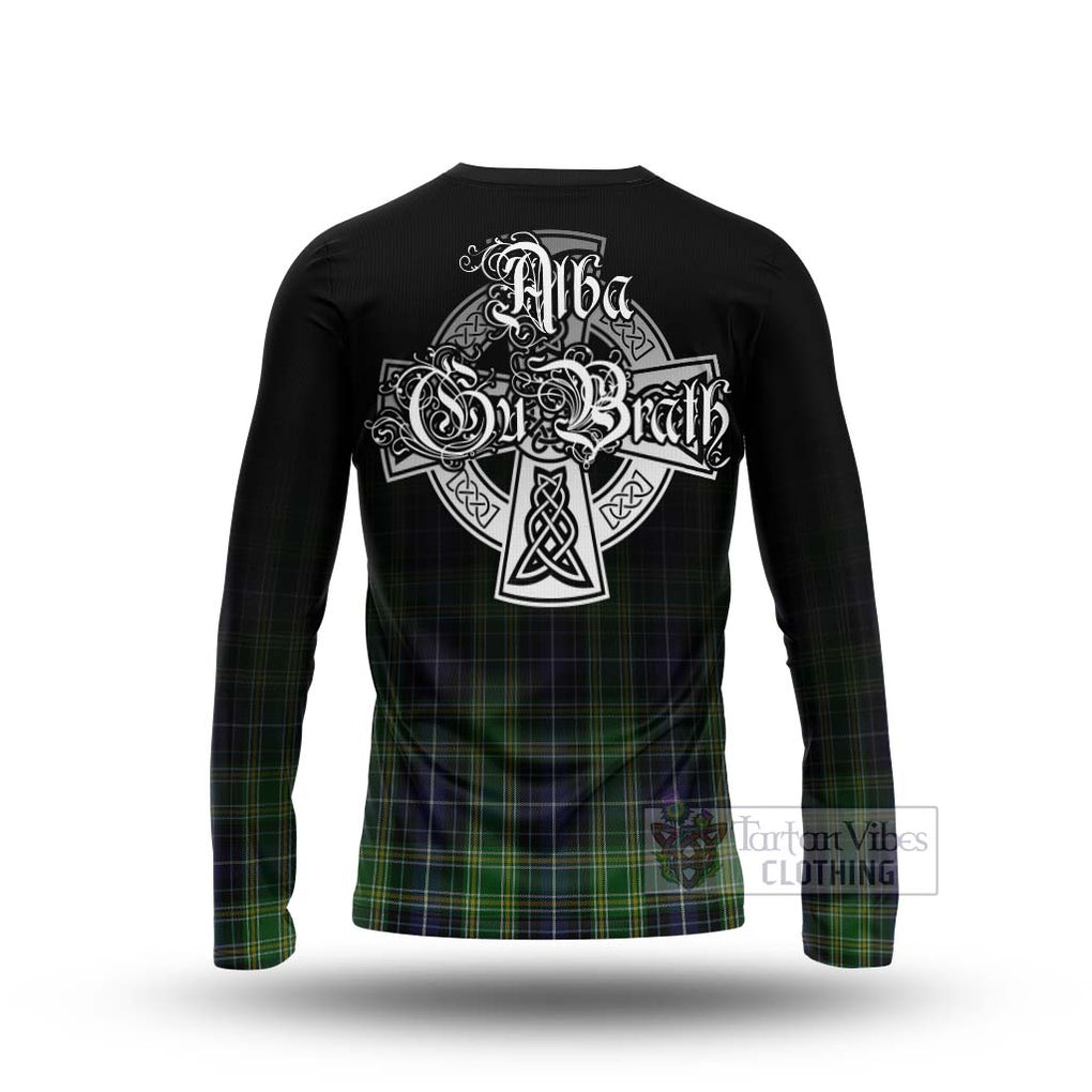 Tartan Vibes Clothing McKellar Tartan Long Sleeve T-Shirt Featuring Alba Gu Brath Family Crest Celtic Inspired
