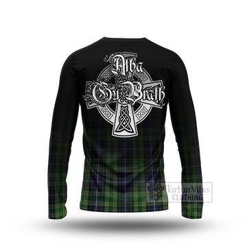 Tartan Vibes Clothing McKellar Tartan Long Sleeve T-Shirt Featuring Alba Gu Brath Family Crest Celtic Inspired