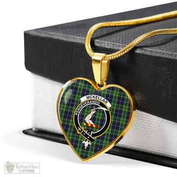 McKellar Tartan Heart Necklace with Family Crest