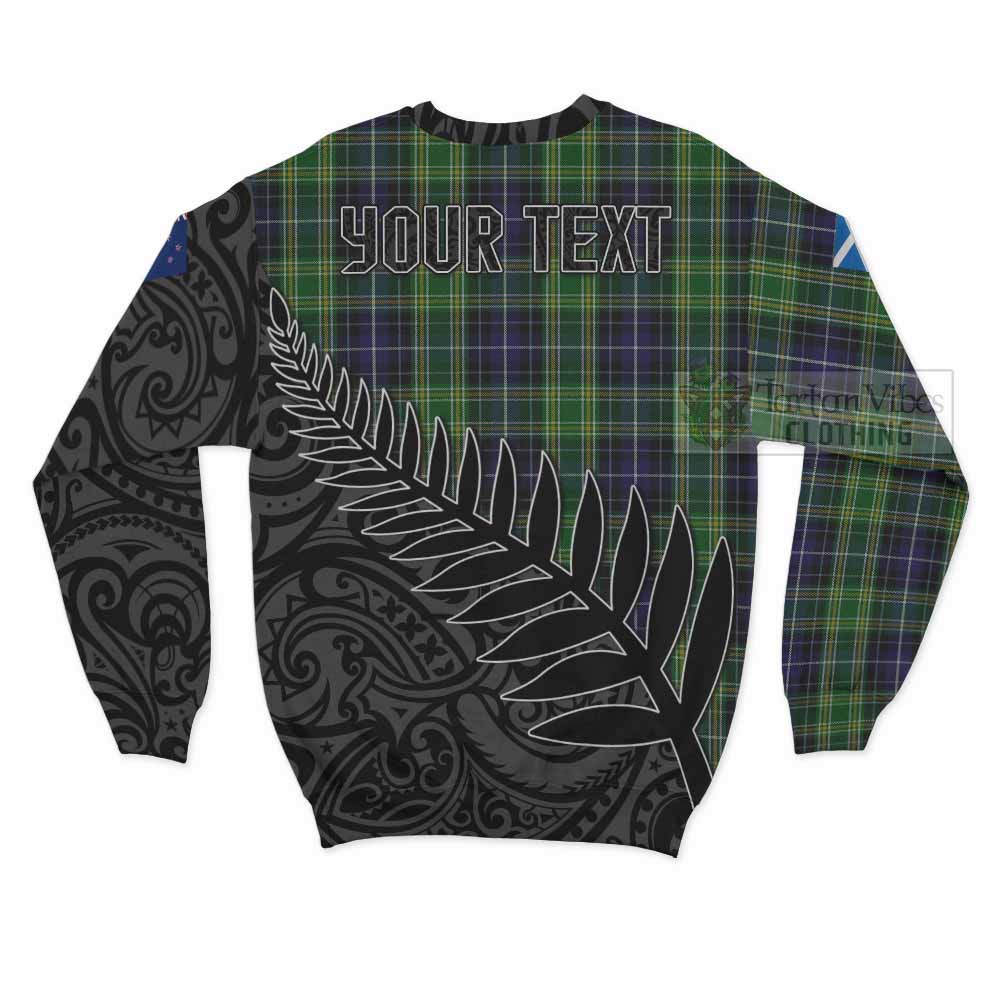 Tartan Vibes Clothing McKellar Crest Tartan Sweatshirt with New Zealand Silver Fern Half Style