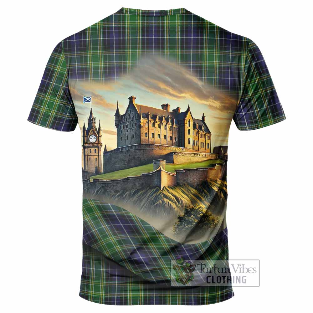 Tartan Vibes Clothing McKellar Tartan Family Crest T-Shirt with Scottish Ancient Castle Stype