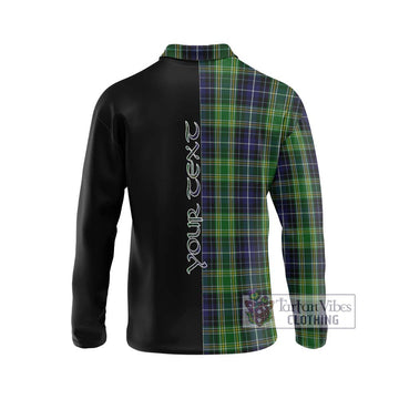McKellar Tartan Long Sleeve Polo Shirt with Family Crest and Half Of Me Style - Tartanvibesclothing Shop