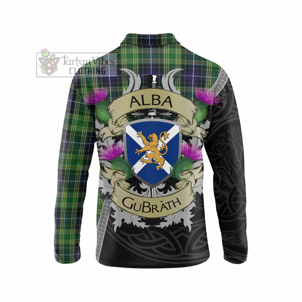 Tartan Vibes Clothing McKellar Tartan Family Crest Long Sleeve Polo Shirt Lion Rampant Royal Thistle Shield Celtic Inspired