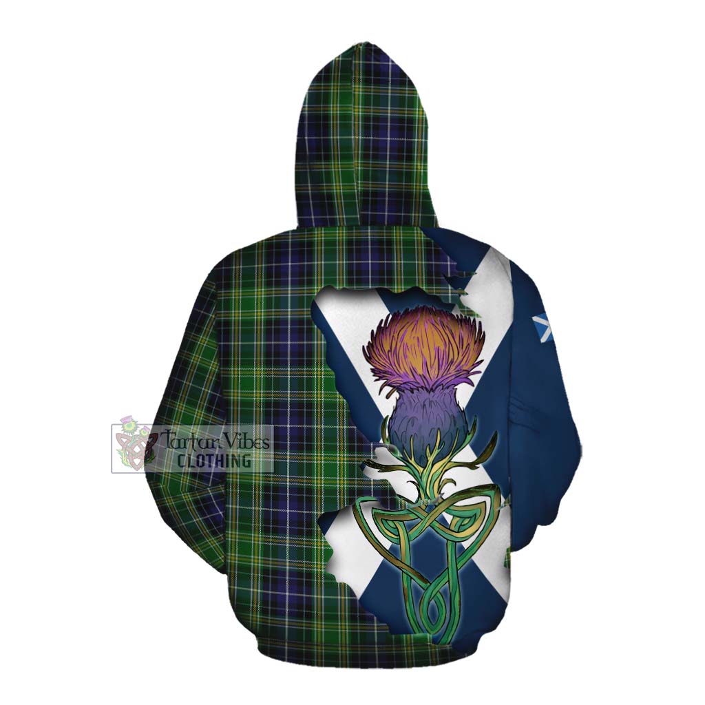 Tartan Vibes Clothing McKellar Tartan Family Crest Cotton Hoodie Scottish Thistle Celtic Inspired